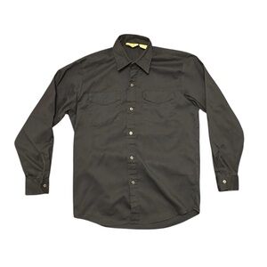 VINTAGE Sears Perma-Prest Blue Button Down Shirt // MEDIUM